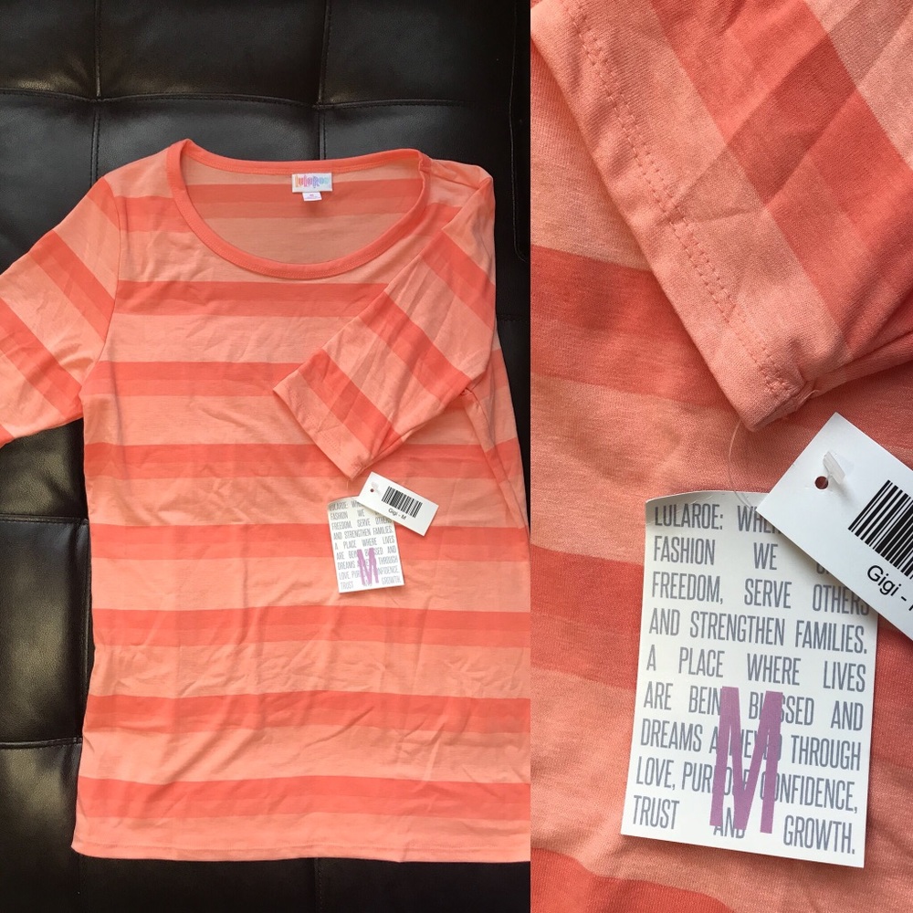 LulaRoe Gigi Medium Peach Stripes